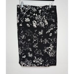 Philosophy Women's Black And White Floral Pencil Skirt Size 10 Petite NWT